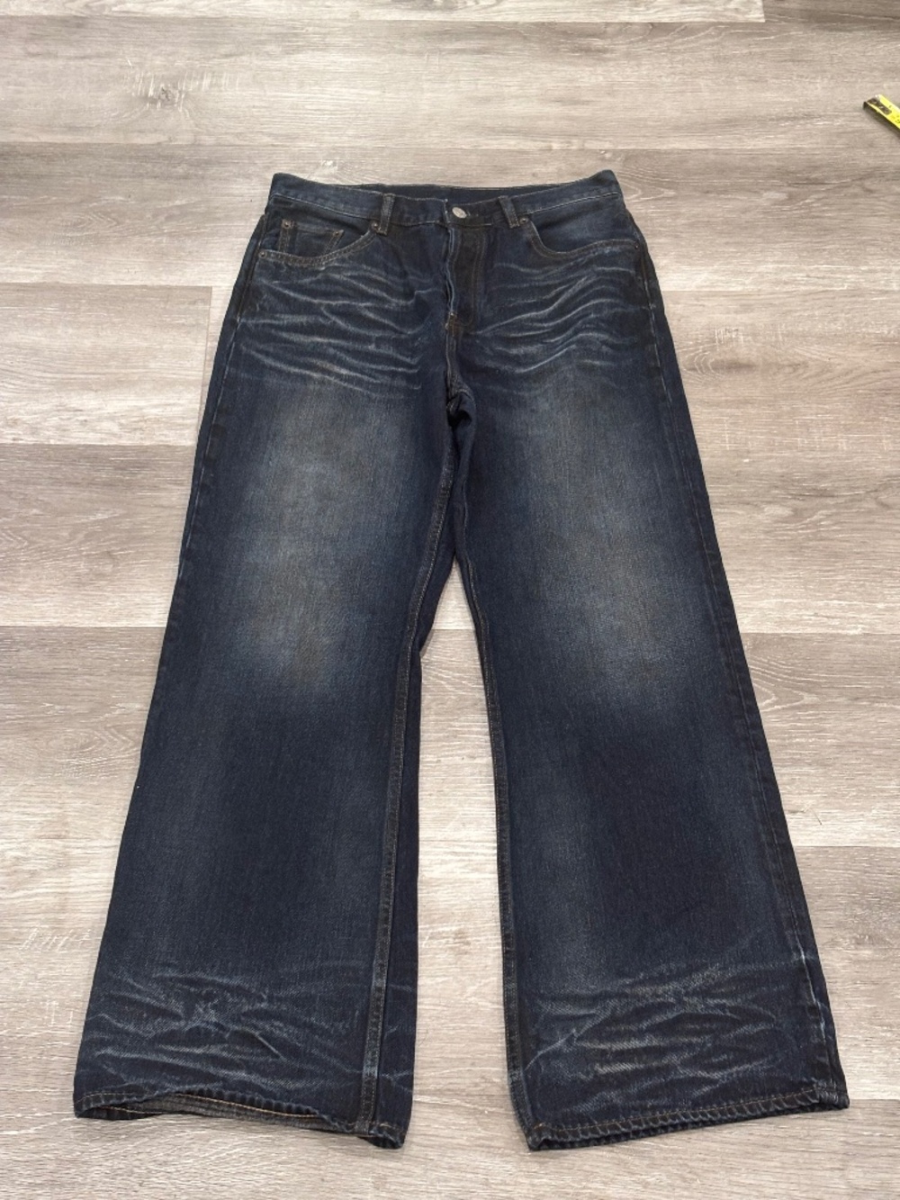 Acne Studios 2021m Mid-Rise Wide Leg Baggy Jeans Unisex 31 Darkside Button Fly